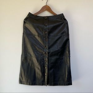 Whowhatwear Faux Leather Midi skirt in size 4